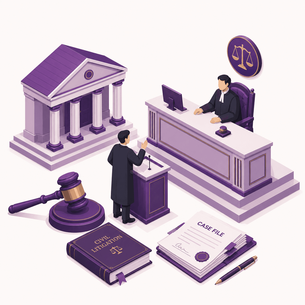 Illustration of civil litigation