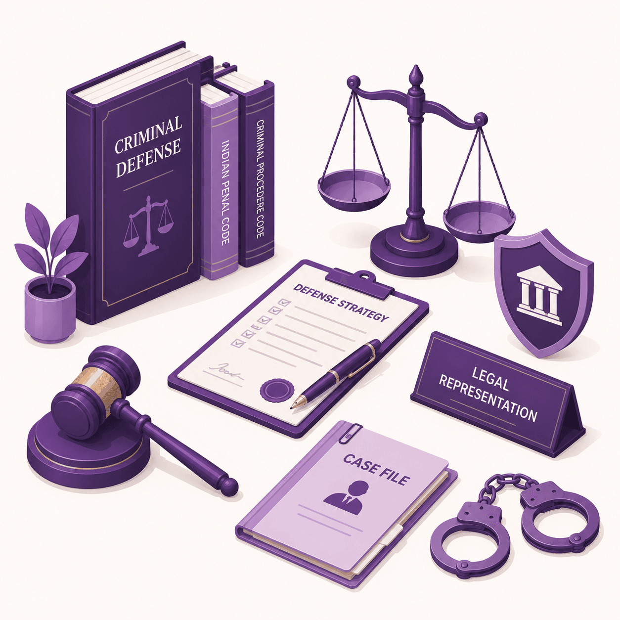 Illustration of criminal defense