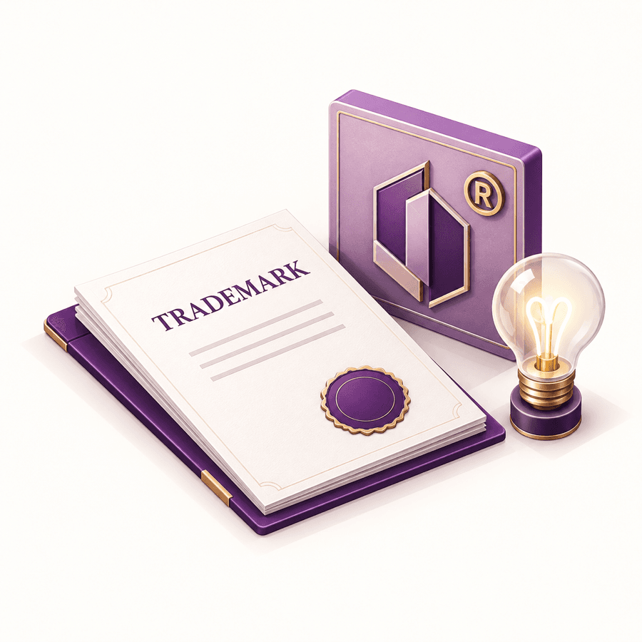 Illustration of intellectual property & trademark law